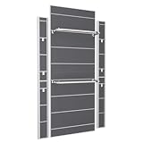 Aigentlich Lamellenwand Sydney 11er Set, Rückwandsystem Holz mit Aluschienen, Aluumrandung und Einhängematerial, Paneelwand Profilabstand 15,5 oder 27,5 cm (Profilabstand 27,5 cm, Anthrazit)