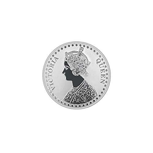 Image of FORTUNE FOREVER Pure Silver Queen Victoria BIS Hallmarked Round Coin Chandi Sikka with Blister Card Perfect for Gifting Investment Diwali Dhanteras (999 Purity)