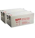 NPP NPD12-250Ah(2 Pcs) 12V 250Ah AGM Deep Cycle Sealed Lead Acid Rechargeable Battery for UPS,RV, Off-Grid Solar and Inverter, Marine,Pure Sine Wave PST-100S-24A Brand Product