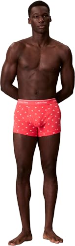 Calvin Klein Herren 3er Pack Boxershorts Trunks mit Logobund, Mehrfarbig (Shoreline/Diamond Logo Punch Pink/B), XL 5