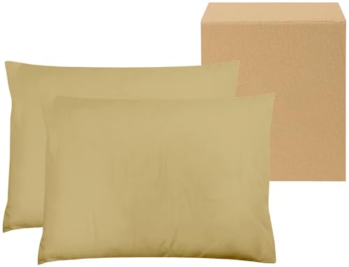 ZPECC Pillow Cases Bulk 24 Pack - Standard Pillowcases with Envelope Closure, Soft Brushed Microfiber Pillow Cover for Hotel Airb&bs Hospital Bedding Essential, Cream Yellow