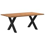Dimensions généreuses et stabilité : cette table à manger de 180 x 100 x 74 cm (L x l x H) offre beaucoup d'espace pour les repas et les tours conviviaux. Le bois de chêne massif du plateau de table (environ 35 kg) et les pieds en acier revêtu par pulvérisation garantissent une grande capacité de charge et une longue durée de vie pour votre table à manger.