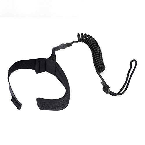 Surfboard Leash, Soft Elastic Surfing Coiled Leash Coiled Spring Leg Foot Rope for Surfboard Body Board 5ft (Black)