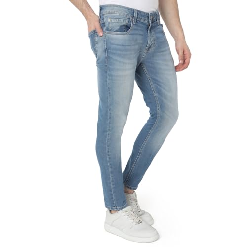 Image of Spykar Men's Kano Slim Fit Mid-Rise Jeans (Ankle Length)