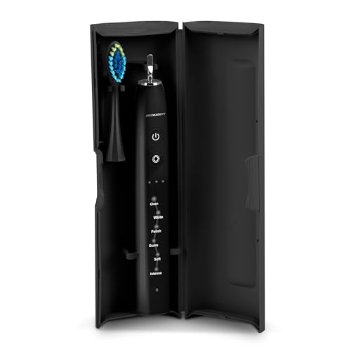 Berdsen Elektrische Zahnbürste - Schallzahnbürste - 6 Putzmodi - 3 Intensitätsstufen - 3 Bürstenköpfe - Reiseetui - Schwarz – Bild 3