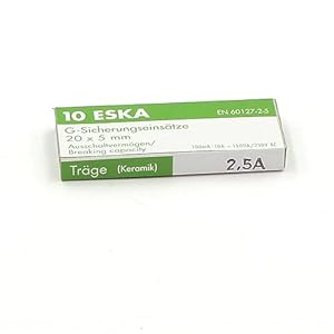 ESKA Keramik Sicherung 2.5A Träge 10er Pack