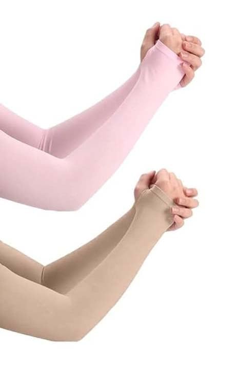 Unisex Full Arm Fingerless Sleeves Gloves for UV, Dust, Summer, UV Sun Protection Arm Sleeves for Men & Women, Protection Arm Sleeves