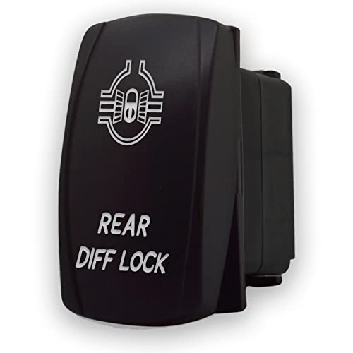 Rear Diff Lock - Blue - Laser Etched 5-Pin Double Pole Single Throw Rear Diff Lock Maintained On-Off Dpst Toggle Switch 20A 12V #TOP6