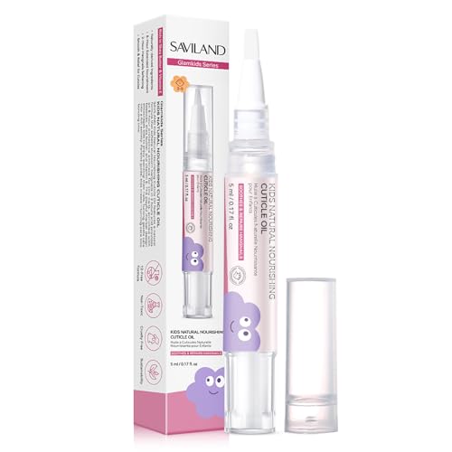 SAVILAND Nail Care Pen: Für Kinder 3-8 Jahren & Erwachsene Natürliche Nagelöl Stift 8 Std Langzeitpflege 2 Std Erweicht Harter Nagelhaut Kinderfreundliche Nagelhautöl Sanfte Nagelpflege für Kinder 5ml