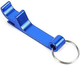 AMSLSIU 10 piezas 3 en 1 abrelatas de cerveza llavero aleación de aluminio lata sacacorchos herramienta de apertura mejora del hogar boda Bar favores regalo, Azul