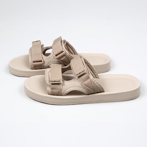 Image of NoStrain Men's Casual Sandals - Comfortable, Washable & Waterproof Open-Toe Footwear for Men with 4-Point Adjustable Velcro Strap, Heel Cushioning & Triple-Density Sole