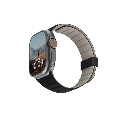 Image of Urban Armor Gear UAG Replacement Watch Strap, Pathfinder Strap / Watch Band Designed for Apple Watch (49mm / 46mm / 45mm / 44mm) (Series 4-11 / Ultra 3 / Ultra 2 / Ultra /SE / SE2 ) (Watch NOT Included) -Black /Titanium