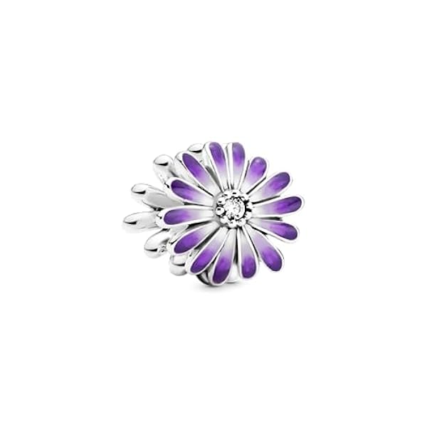 PANDORA Charm margarita morada 798775C02 plata