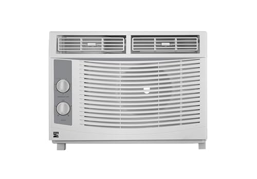 Kenmore KM5K-M 5,000 BTU Window Air Conditioner for Small Rooms up to 150 Sq. Ft. – Quiet Cooling, Easy Install, Energy Efficient AC Unit, 2 Fan Speeds, Washable Filter, Manual Controls