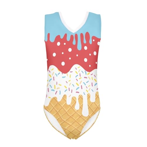 Image of Fashion Print One-Piece Swimsuits for Girls,Soft Stretchy One Piece Bathing Suit Quick Dry Beach Swimwear 5-14 Years