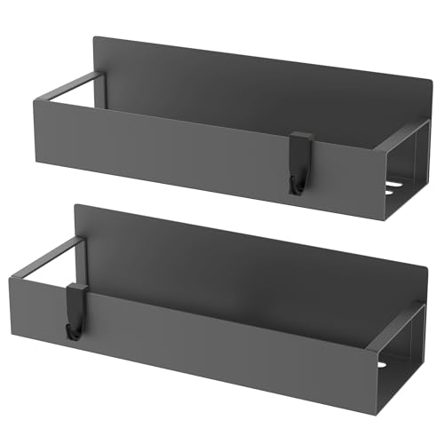 Image of HuggieGems Metal Magnetic Spice Rack for Refrigerator Dark Gray, 2 Pack