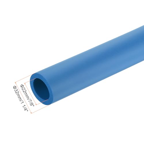 Image of uxcell Foam Tubing for Handle Grip Support,22mm(7 /8 inch) ID 32mm(1 1 /4 inch) OD 0.3 Meter /1ft Length Blue