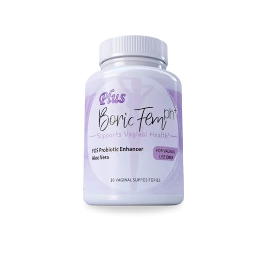 Image of N'More Boric Acid Vaginal Suppositories Plus Aloe Vera & FOS Probiotic Enhancer 800mg /, 30 Count All Natural Made in USA