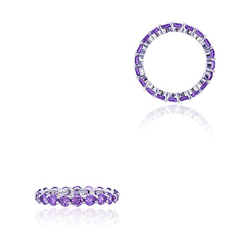 DECADENCE Sterling Silver 3mm Round Prong Set Eternity Ring2