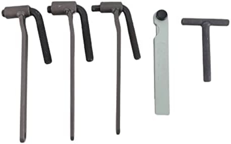 Popidome 5Pcs/Set Universal Engine Valve Adjustment Tool Valve Screw Wrench 8-10mm T Type Spanner 0.1-2mm Feeler Gauge
