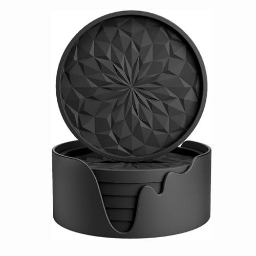 Opiniones de Posavasos los preferidos por los clientes. 46 Timotech Set de 6 Posavasos de Silicona Antideslizantes, Posavasos Absorbentes, Posavasos de Mesa para Bebidas, Tapete para Bebidas Calientes o Frías, Portavasos para Escritorio,...