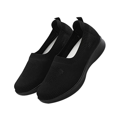 Chaussures de marche pour femmes seniors Veemoon baskets sport noir