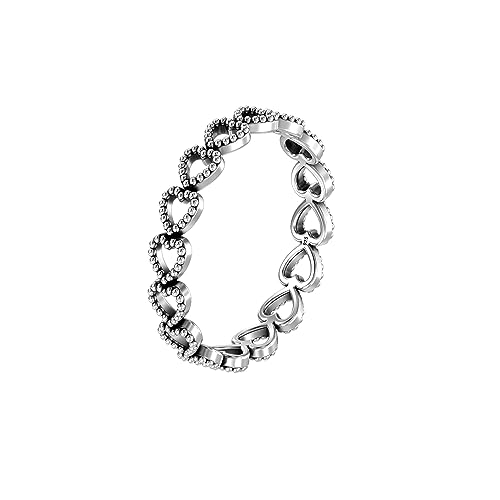 Bague cœur en argent 925 de style italien antique et délicat pour femme
