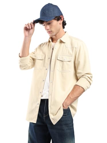 Image of INKD Men's Regular Fit Shirt - 100% Cotton | Casual Shirts for Men | Full Sleeve