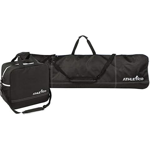 Athletico Two-Piece Snowboard and Boot Bag Combo | Store & Transport Snowboard Up to 165 CM and Boots Up To Size 13 | Includes 1 Snowboard Bag & 1 Boot Bag (Black) Cover