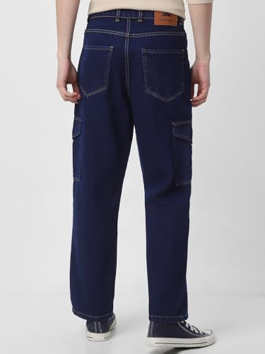 Image of Neostreak Men's Loose Baggy Fit Washed Cargo Jeans with 6 Pockets Non-Stretchable