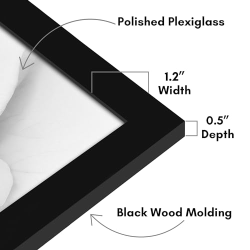 Americanflat 28x29 Poster Frame with Polished Plexiglass - Black Picture Frame - Wide Photo Frames Made of Engineered Wood for Vertical or Horizontal Wall Display - Epic Collection - Black