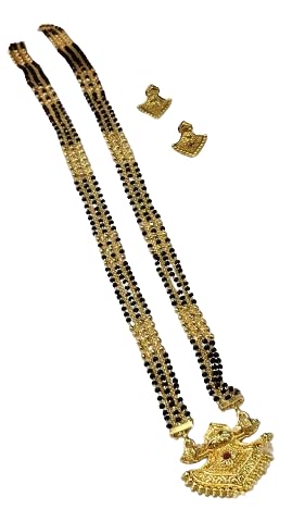 Gold Plated Long Mangalsutra With Earring For Women & Girls_14-picture-33
