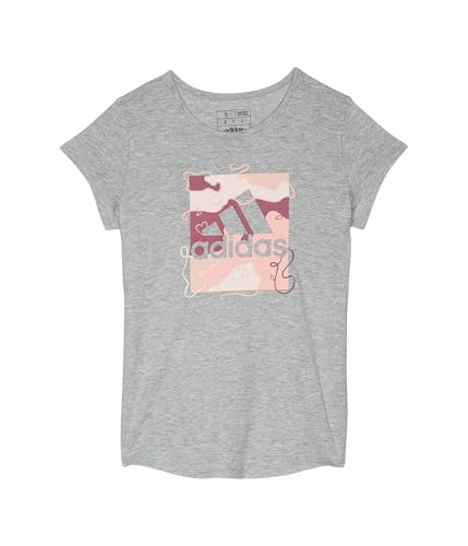adidas Girls' Short Sleeve Essential Heather Tee(Big Kid)