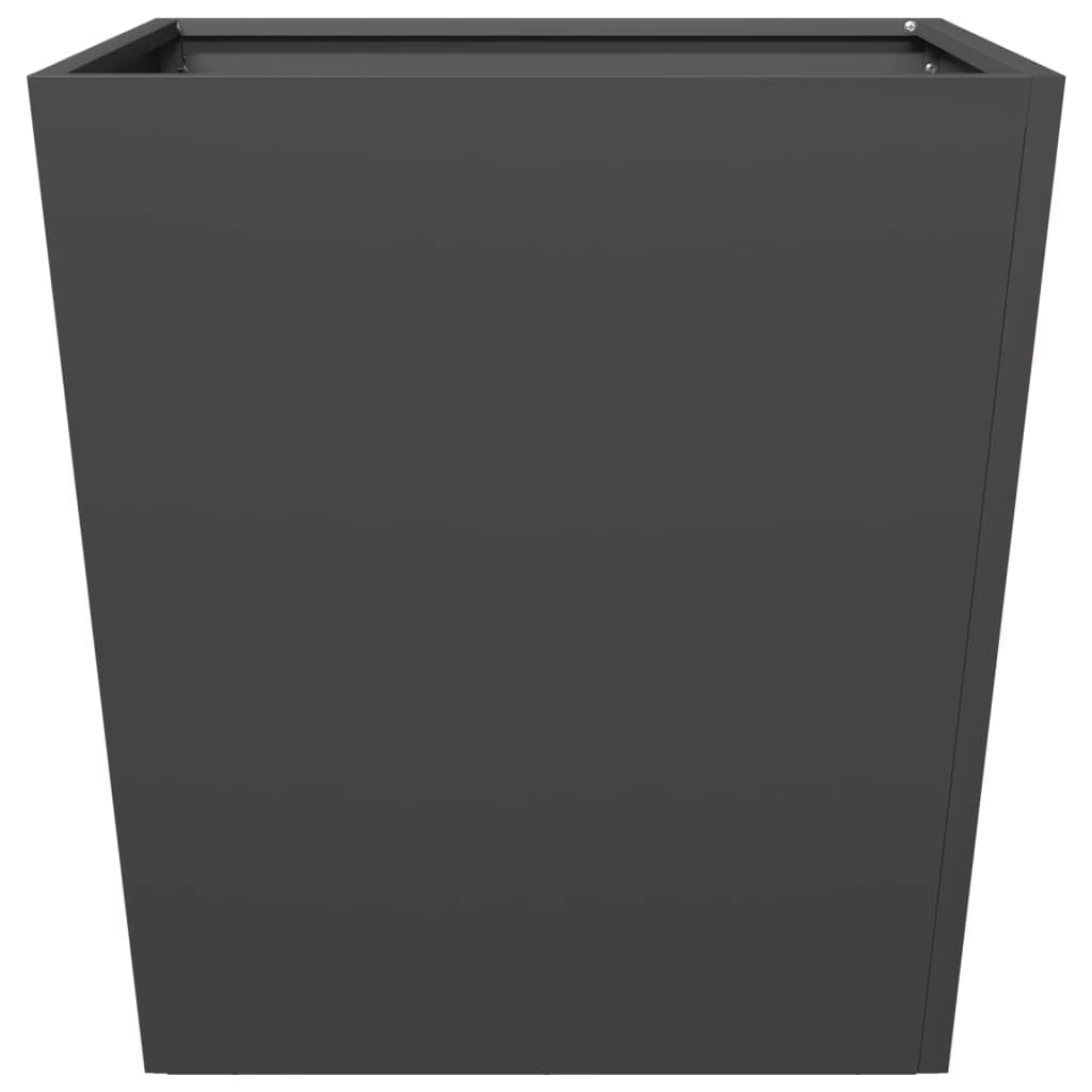 IKAYAA 2 Unidades Macetero Alto 50 x 50 x 50 cm Diseño Moderno para Plantas de Interior y Exterior, Maceta Grande de Acero, Jardinera Alta Acero/Negro