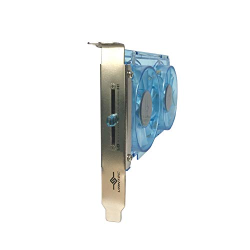 Image of Vantec SP-FC70-BL Spectrum System Fan Card with Dual Adjustable 70mm UV LED Fans (Blue)