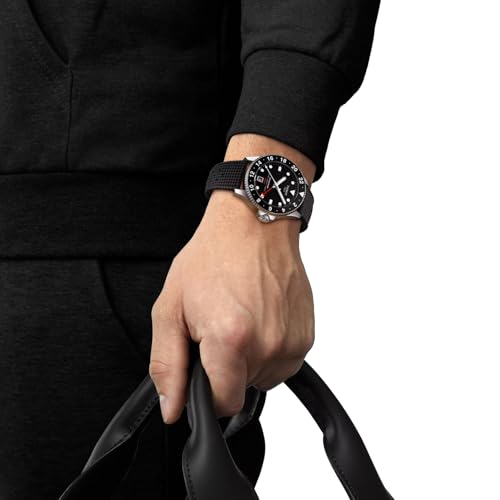 Image of Tissot T1208521705100 Men's Wristwatch, Sea Star 1000, Black Dial, Silver, Classic
