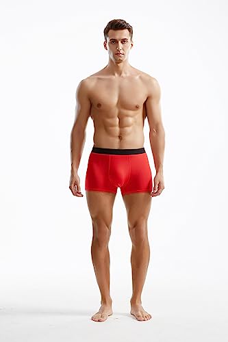 Mens Modal Underwear Seamless Microfiber Boxer Briefs Trunks Short Leg Pack2