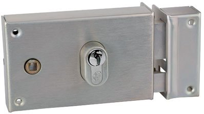 Vachette - Serrure de securite a poser en applique horizontale a cylindre de serrure- - Réf..7417 - Main.​D - Axe mm.60 -