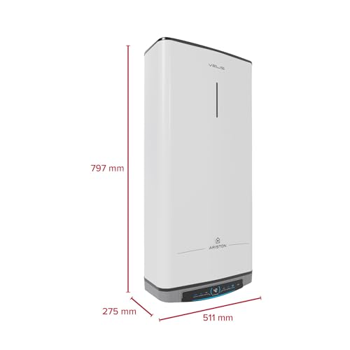 Ariston Velis Dune Wifi Elektrischer Durchlauferhitzer, 50 Liter, vertikal und horizontal, 275 x 506 x 776 cm, elektrischer Boiler mit doppeltem Tank, ECO-EVO-Funktion und Temperaturkontrolle