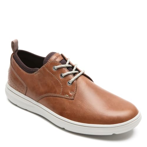 Image of Rockport mens Zaden Plain Toe Oxford, Boston Tan Leather, 9 US