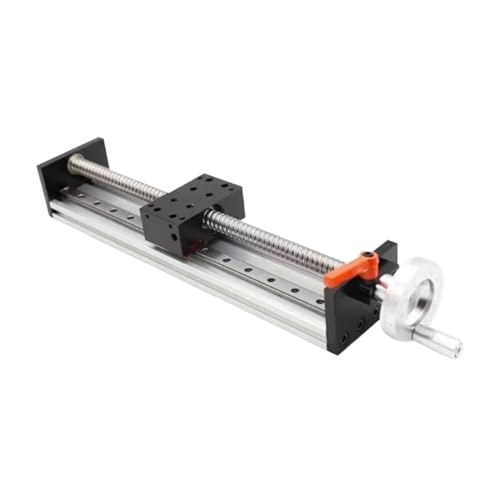 AMEHRU Módulo de Mesa Deslizante Manual con Tornillo de Bola, riel de Doble línea, manivela Cruzada, guía Lineal, Engranajes escalonados(500mm Stroke Scale Hand Wheel)