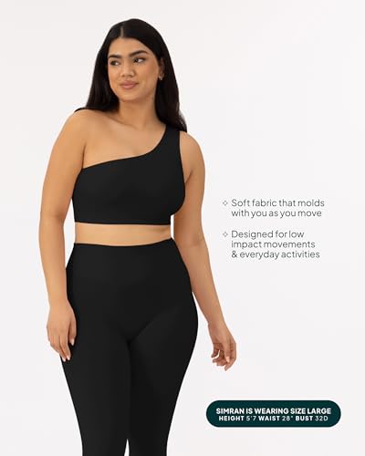 Image of PAVOI ACTIVE Asymmetrical Sports One Shoulder Bra for Women - Low Support One Strap Bra Workout Top Removable Pads - FlexFlow