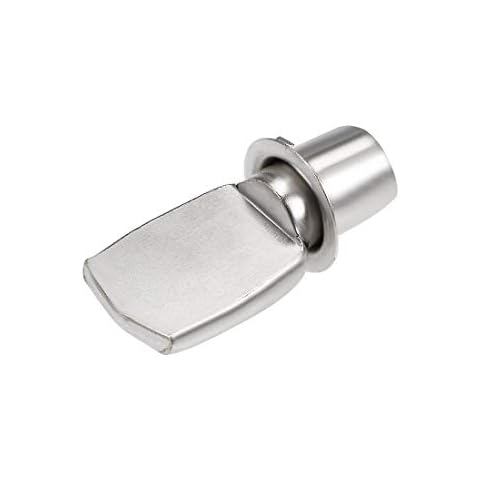 uxcell Shelf Bracket Pegs 7x25mm Nickel Plated Flat Spoon Shape Shelf Holder Support Pins with Mounting Nuts 50 Pcs Cover