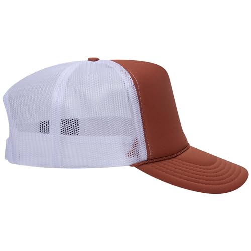 Image of OTTO Polyester Foam Front 5 Panel High Crown Mesh Back Trucker Hats in 97, Bulk, Wholesale