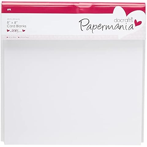 Papermania 8 x 8-inch 300 GSM Square Cards and Envelopes, Pack of 6, White PMA151401 Cover