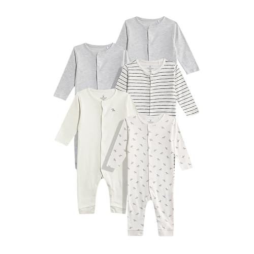 Image of Mothercare Sleepsuit Sleeveless Cotton Apple Print Pack of 5 Multicolour