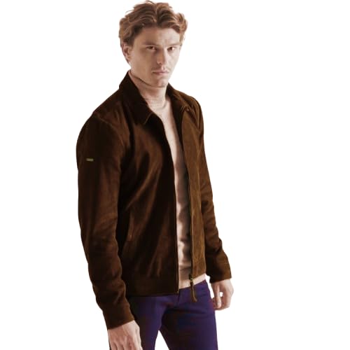 Image of LEATHER JACKET FOR MEN SUEDE
