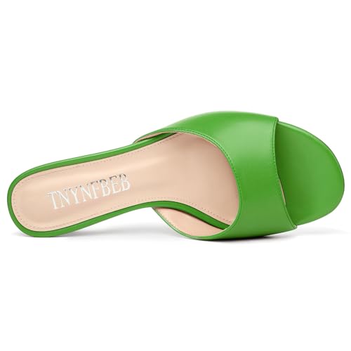Image of TNYNFBEB Womens Low Kitten Heel Open Toe Sandals Mules Shoes Slingback Prom Party Dress Summer 1.4 Inches Heels