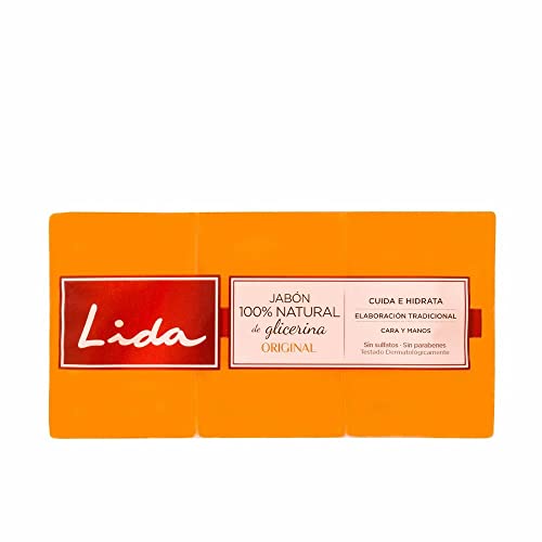 Lida - Jabón pastilla glicerina, 3 unidades