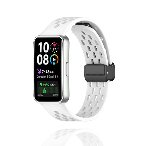 [AnnTec] For HUAWEI Band 10 / 9 / 8 �����x���g �o���h �R���p�`�u�� �t�@�E�F�C�o���h 10 / 9 / 8 �ւ��x���g �V���R���� �}�O�l�b�g�N���X�v �ʋC�� �_�炩�� ��t�ȒP �y�� �ϋv�� �����\ �j�����p (�z